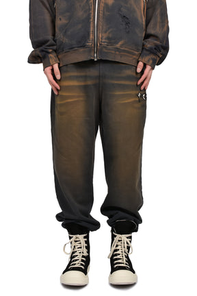 TC TWO TONE WASHED JOGGER PANTS / RUST BLK