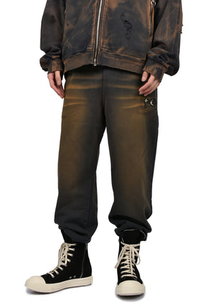 TC TWO TONE WASHED JOGGER PANTS / RUST BLK
