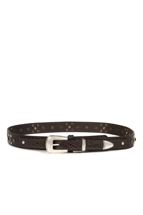 WESTERN STUDS BELT 30 / DARK BRW