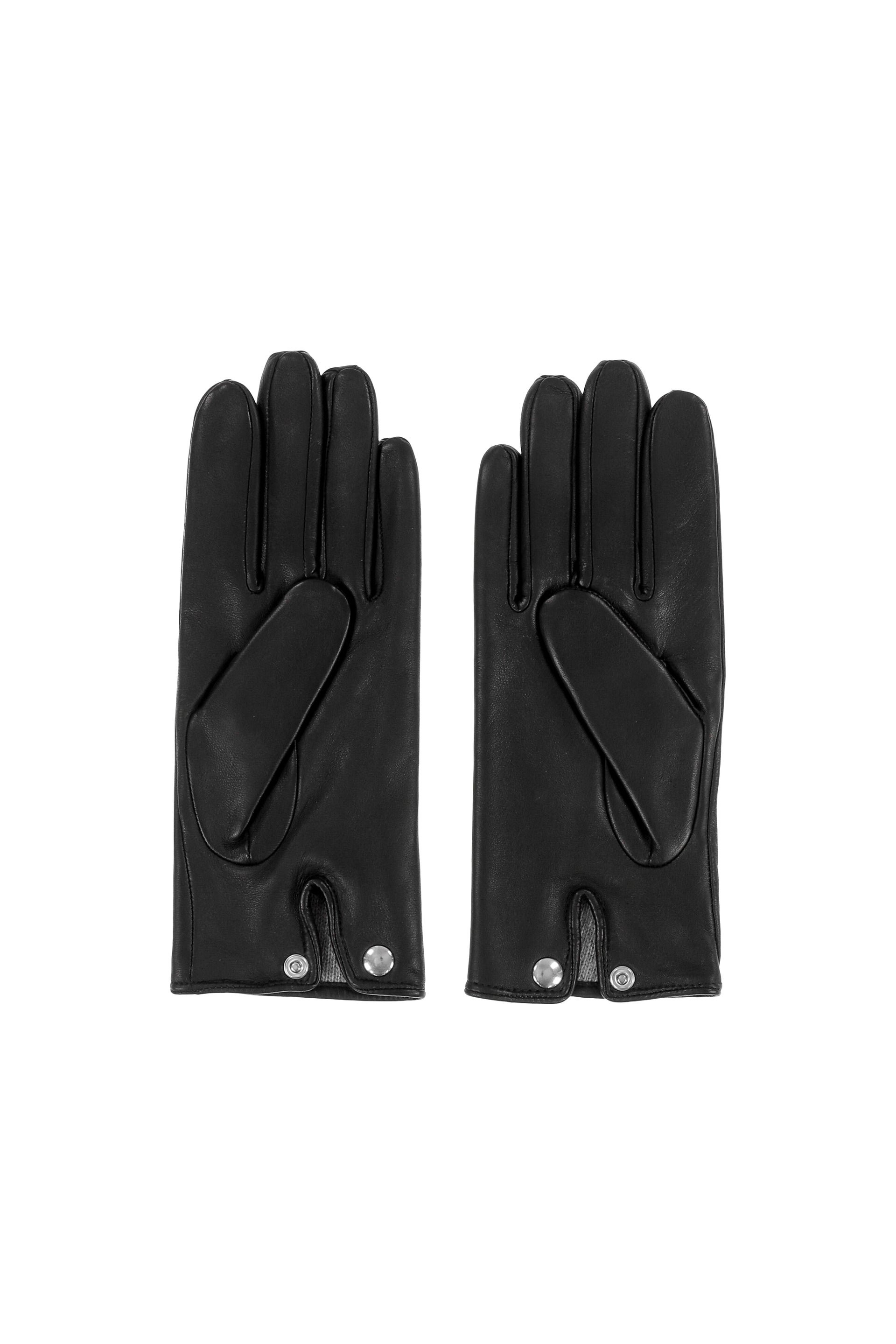 CASHMERE LINED LEATHER GLOVES / BLK LEATHER