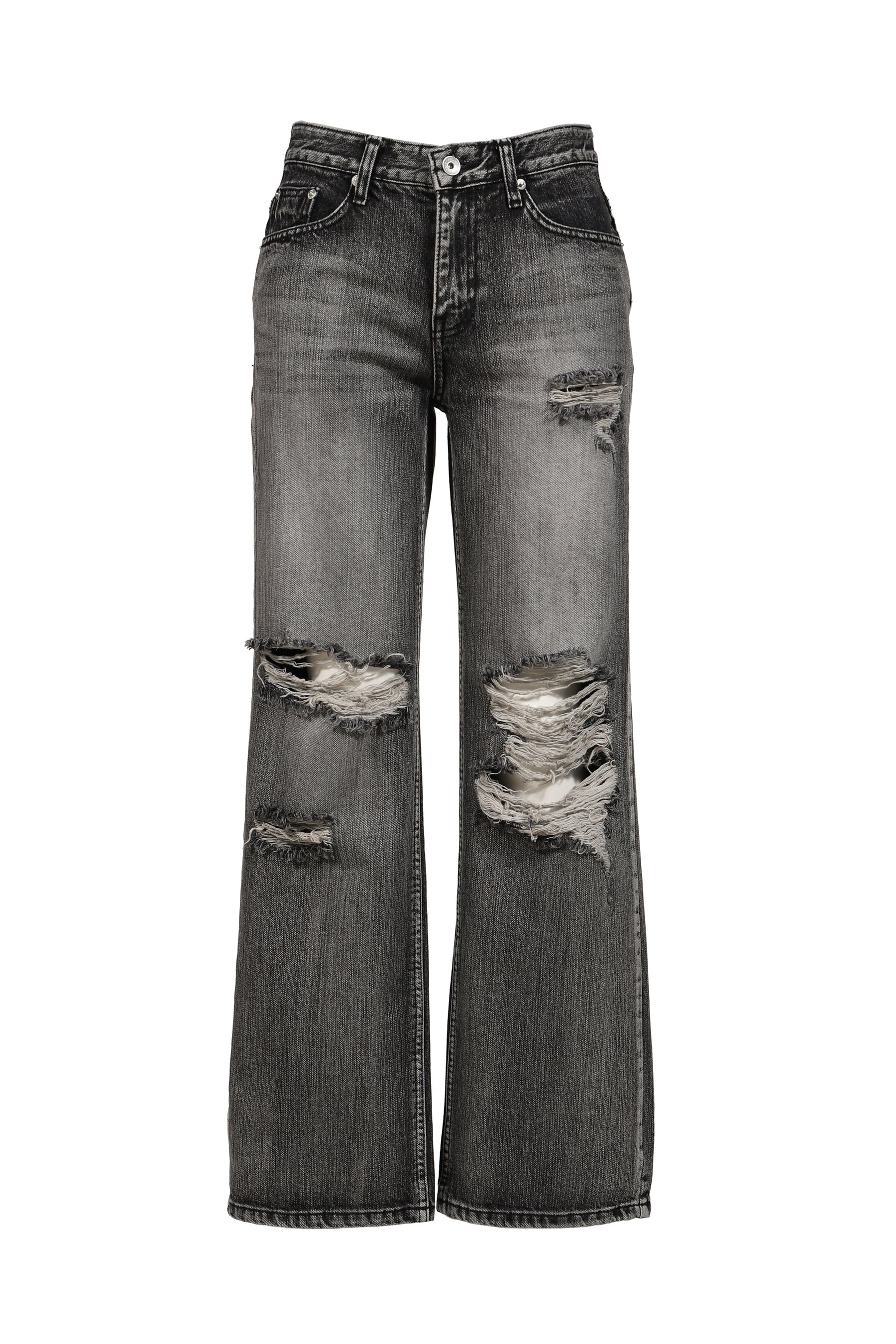 HIGHLIGHT DAMAGE WIDE PANTS / GRY