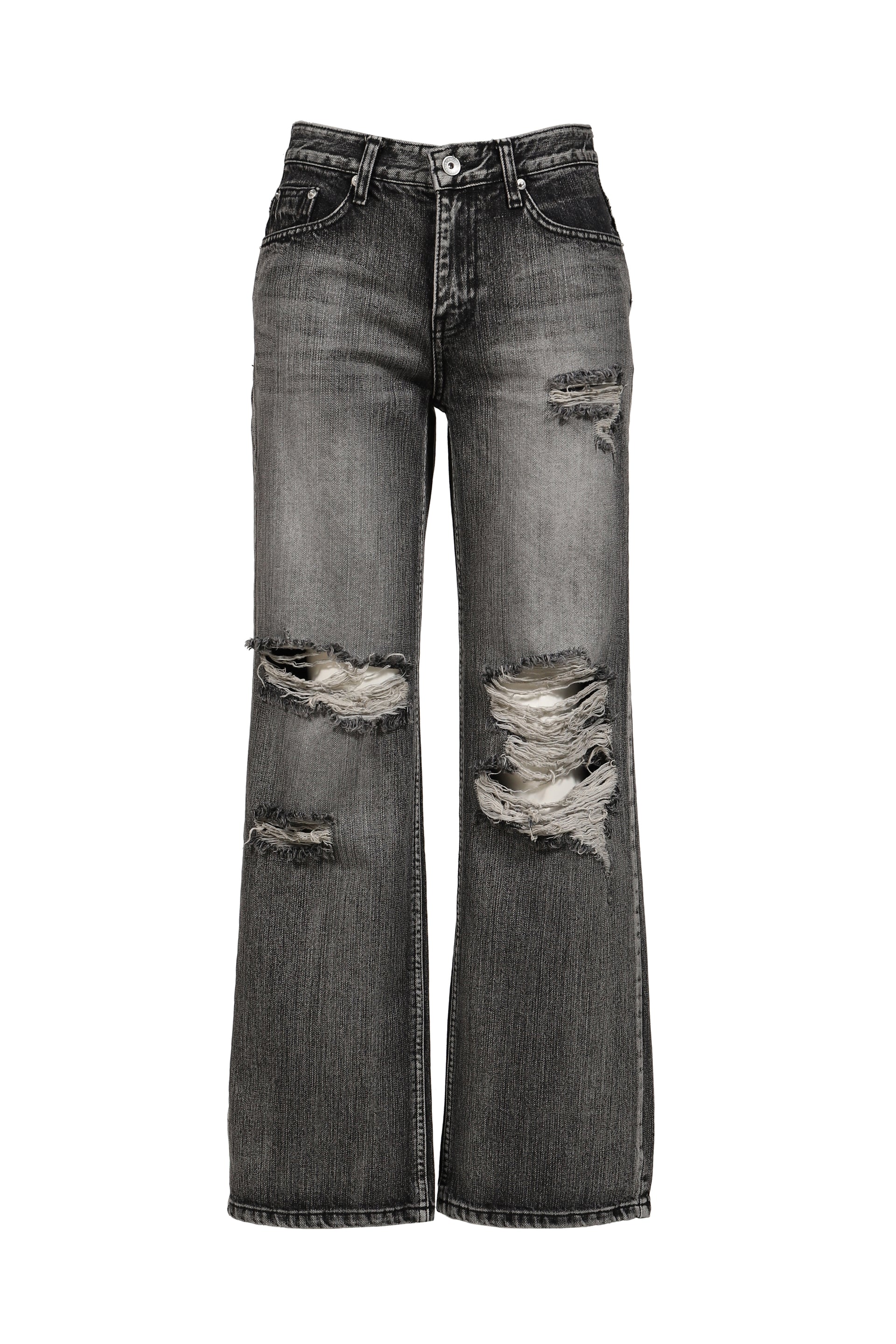 HIGHLIGHT DAMAGE WIDE PANTS / GRY
