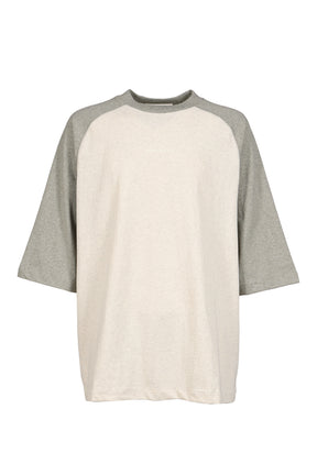 SIGNATURE BASEBALL TEE / OATMEAL/CONCRETE HEATHER