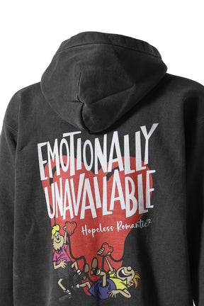 HEART CARTOON HOODIE / BLK