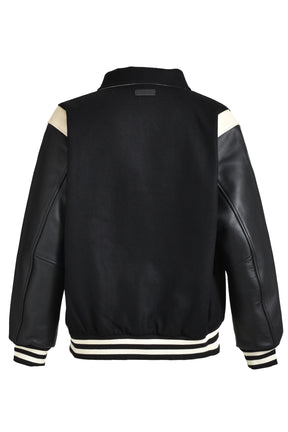 ARCH LOGO VERSITY JACKET / BLK WHT