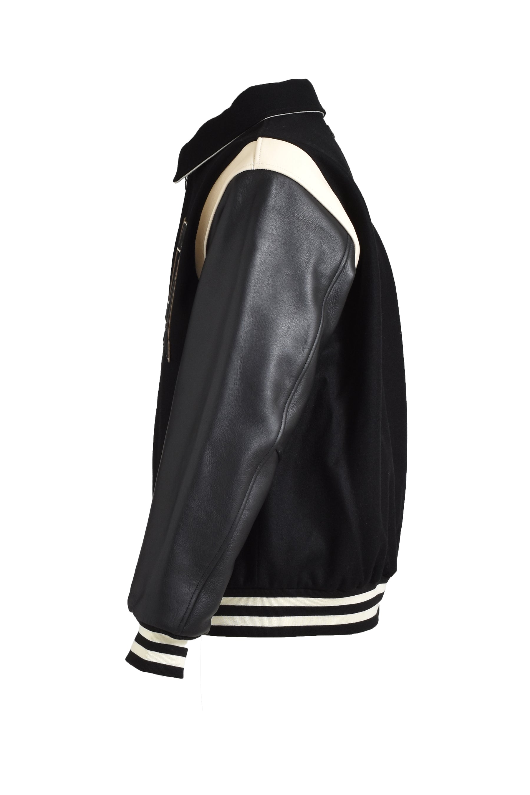 ARCH LOGO VERSITY JACKET / BLK WHT