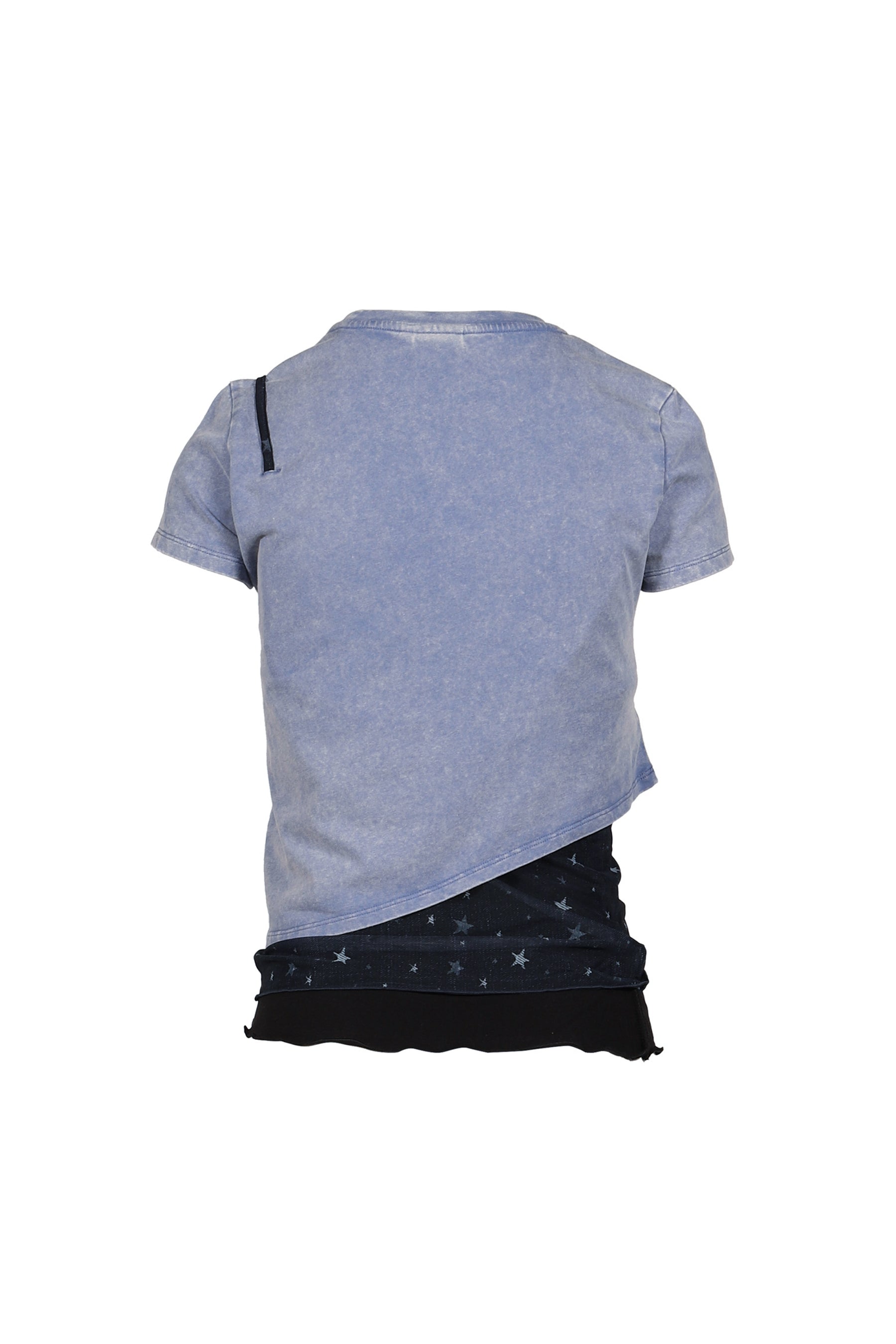 LAYERED DECONSTRUCTED TWO-PIECE SHORT-SLEEVED TOP / BLU