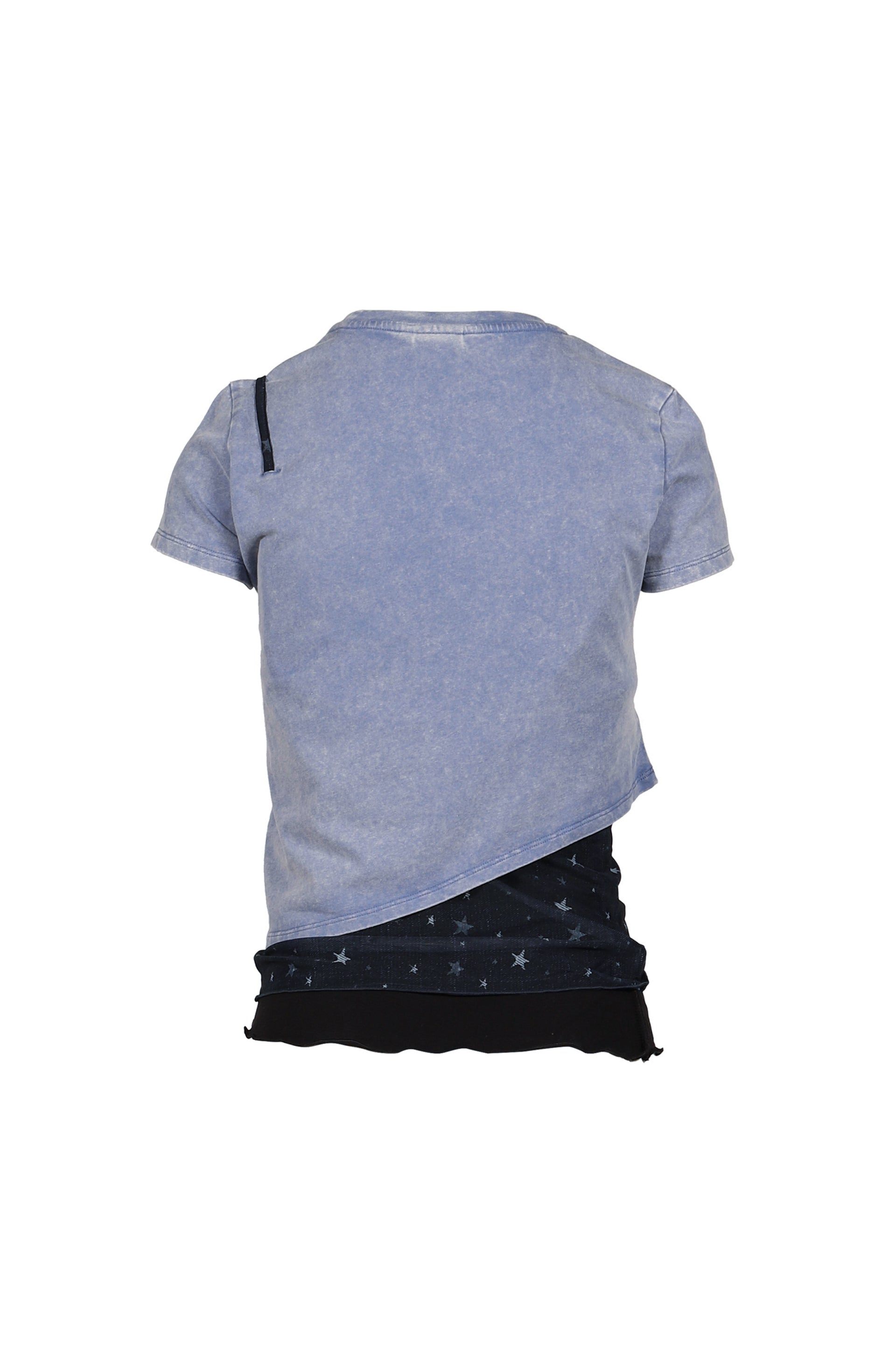 LAYERED DECONSTRUCTED TWO-PIECE SHORT-SLEEVED TOP / BLU