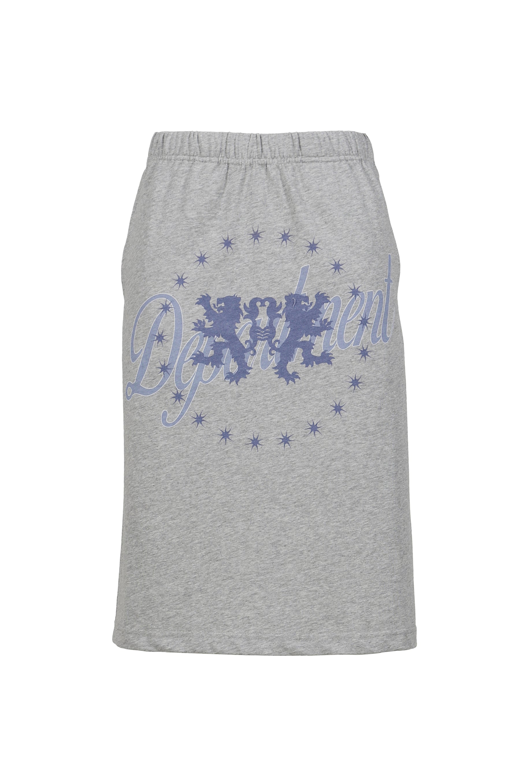 BADGE PRINTED VINTAGE LONG DRESS / GRY