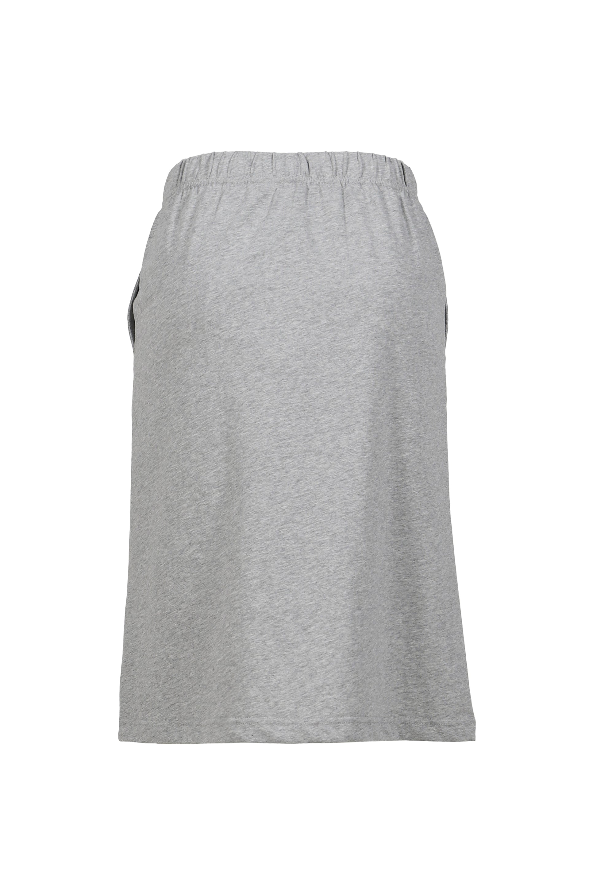 BADGE PRINTED VINTAGE LONG DRESS / GRY