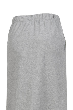 BADGE PRINTED VINTAGE LONG DRESS / GRY