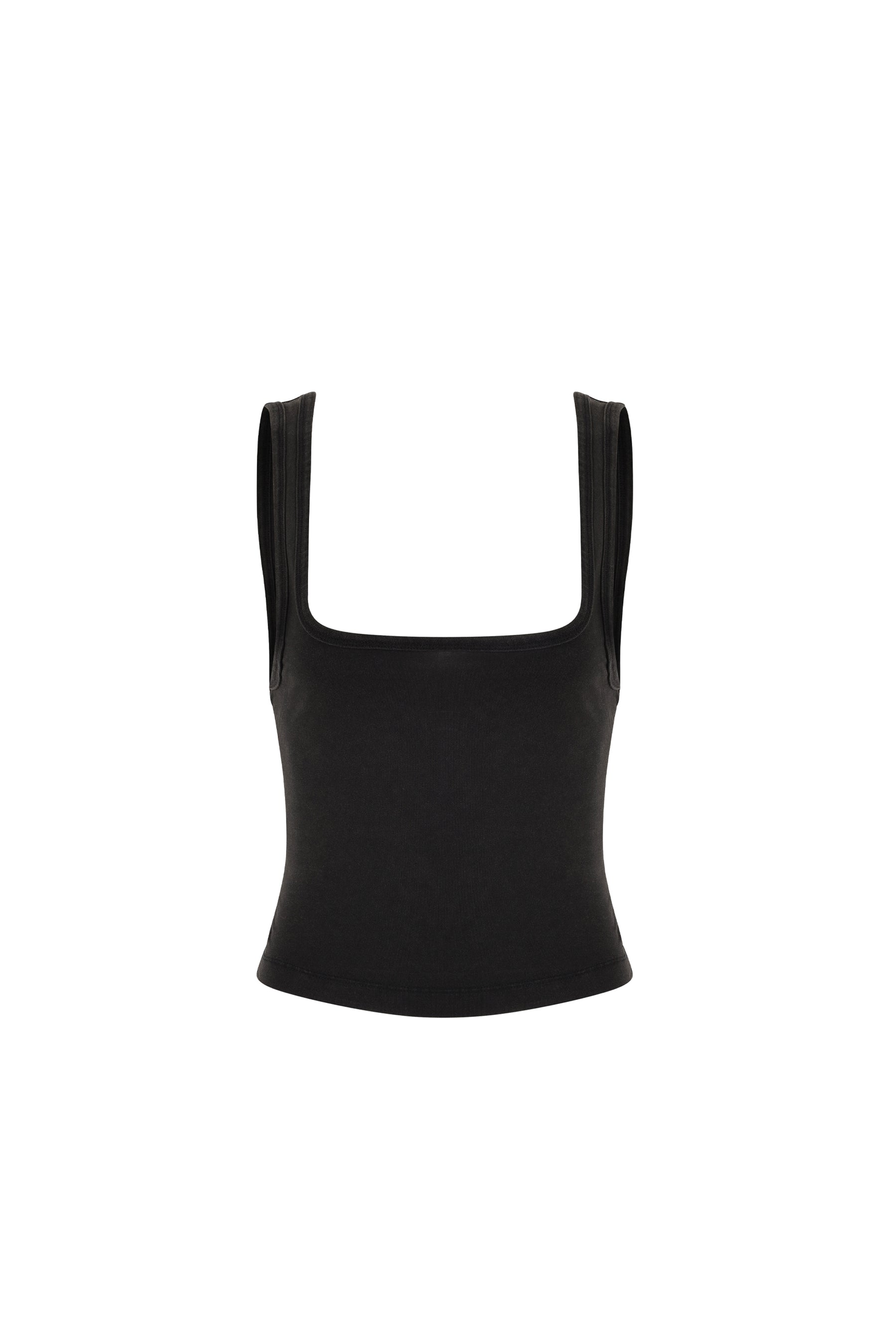 entire studios SQUARE NECK TANK / WASHED BLK