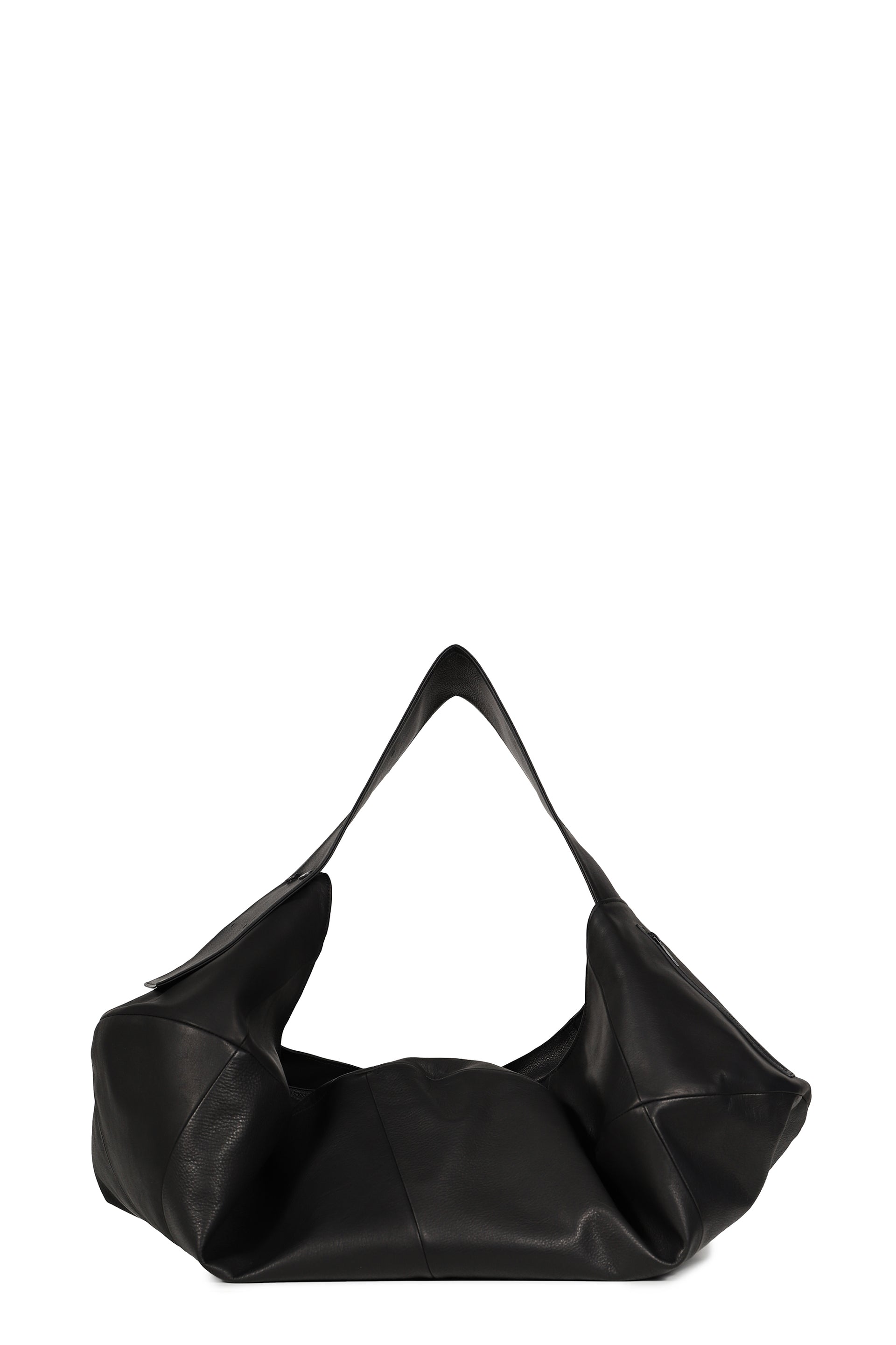 MIDDLE SIZE LEATHER BAG / BLK
