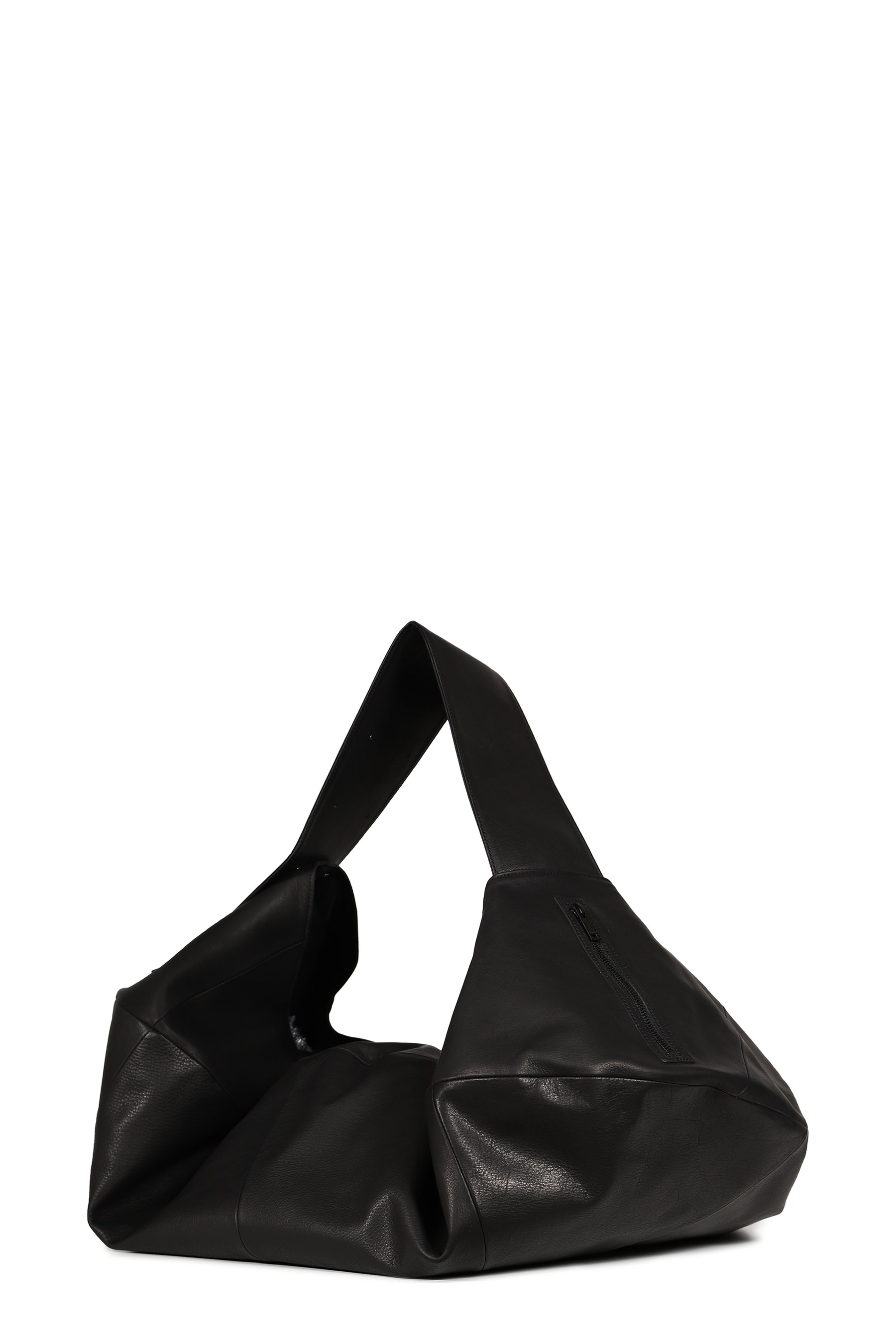 MIDDLE SIZE LEATHER BAG / BLK