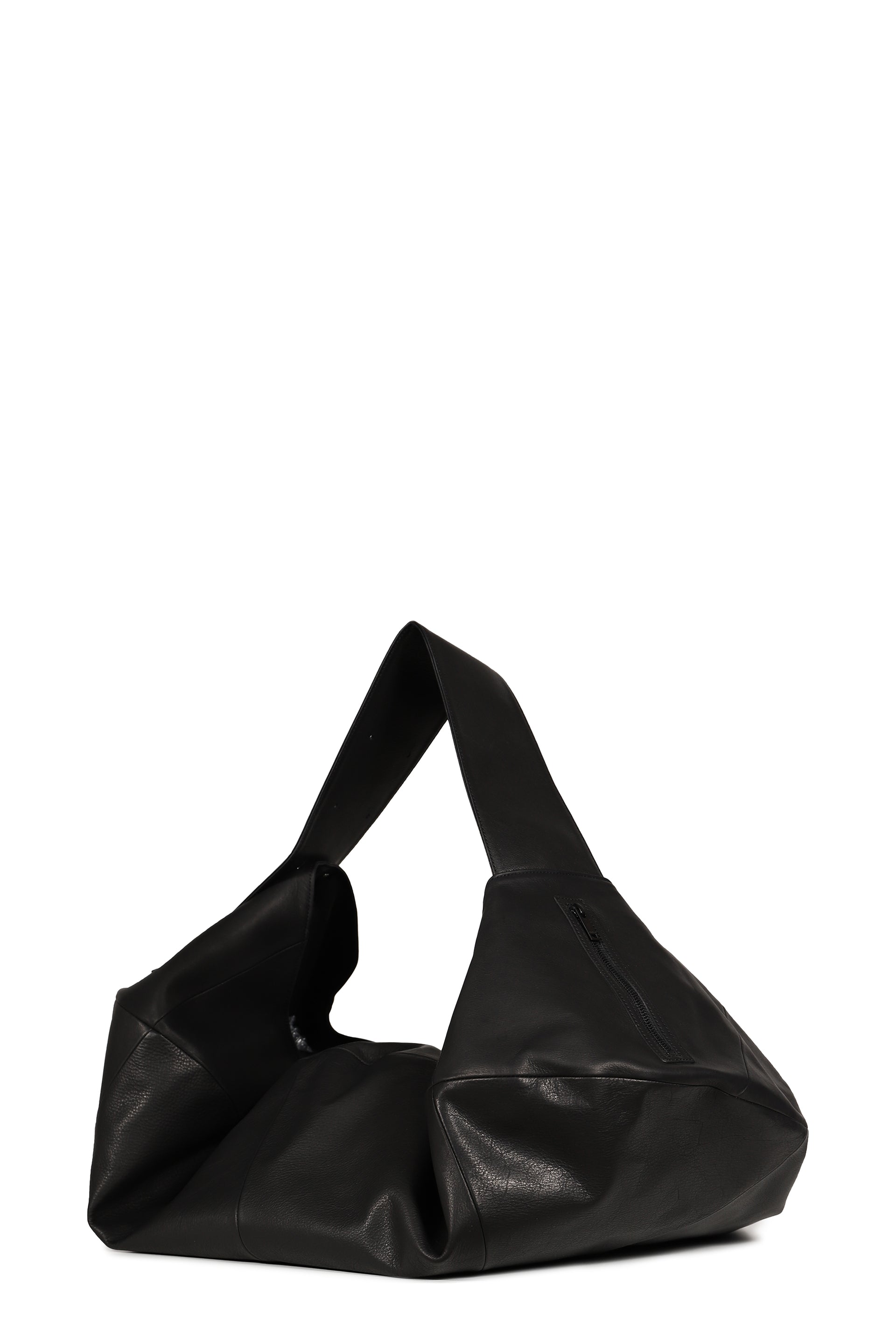 MIDDLE SIZE LEATHER BAG / BLK