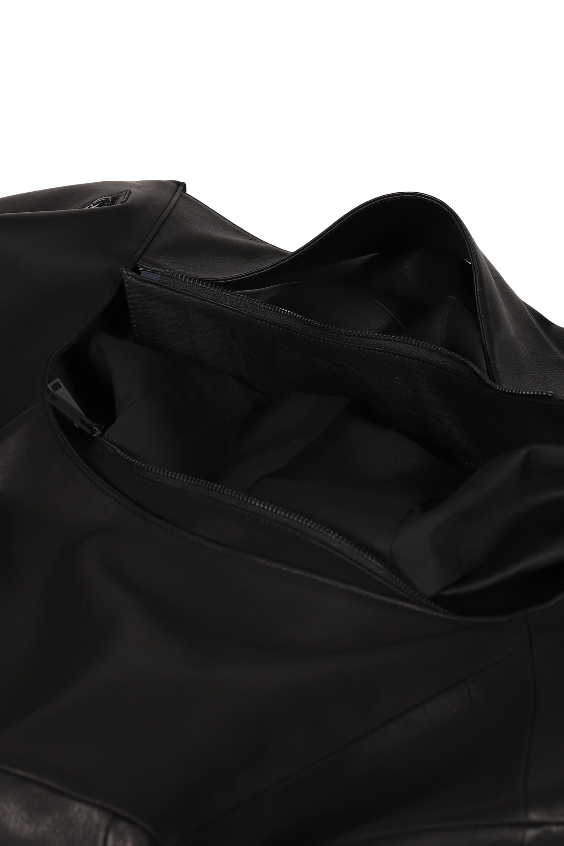 MIDDLE SIZE LEATHER BAG / BLK