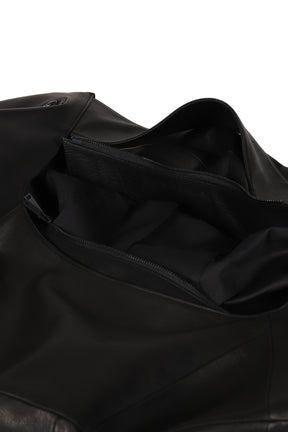 MIDDLE SIZE LEATHER BAG / BLK