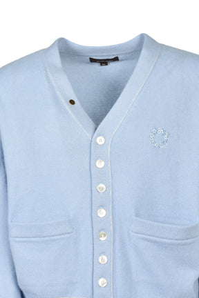 MB 10 BUTTON CARDIGAN / SAX