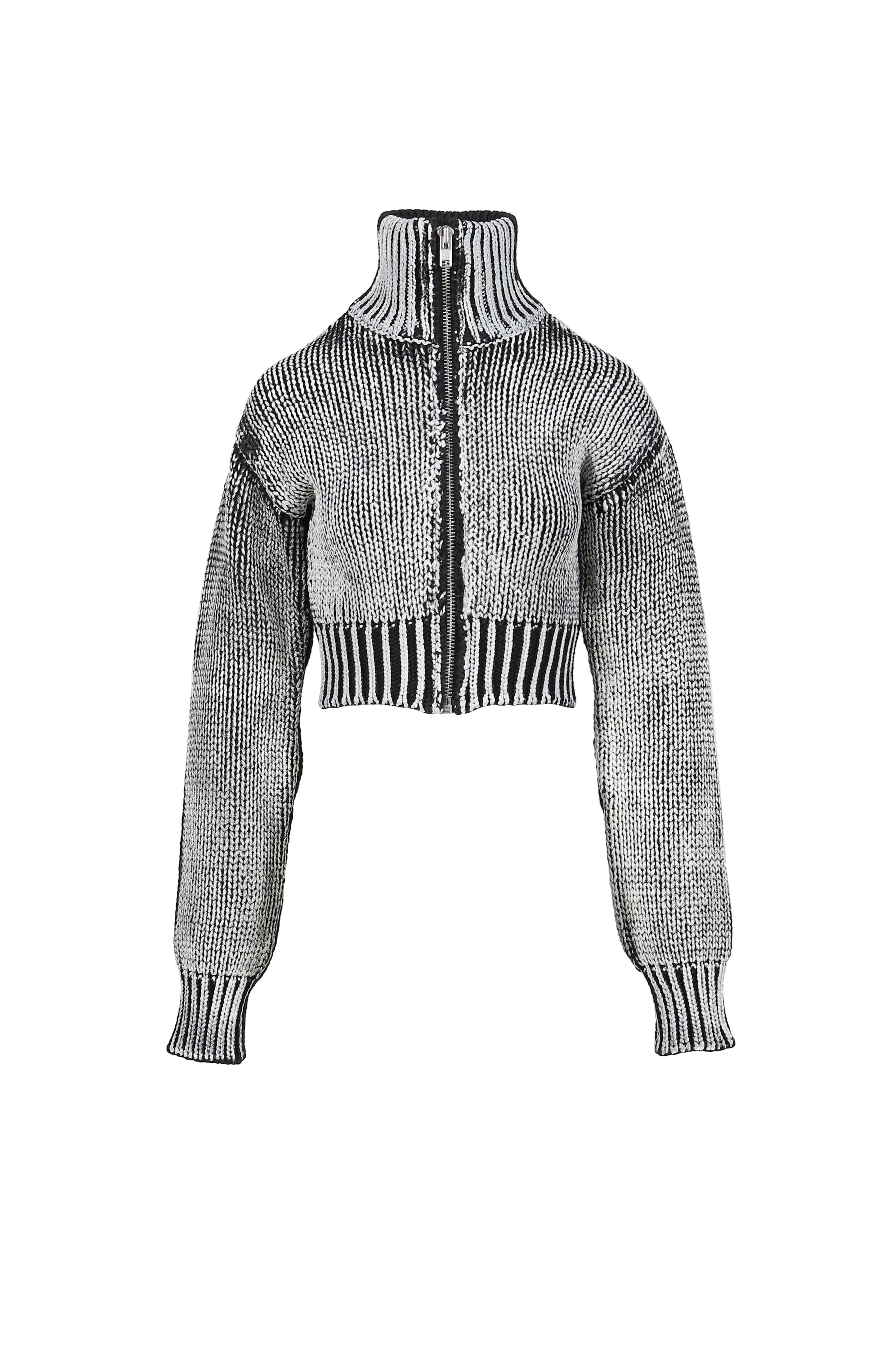 Zipper cardigan knit / black 