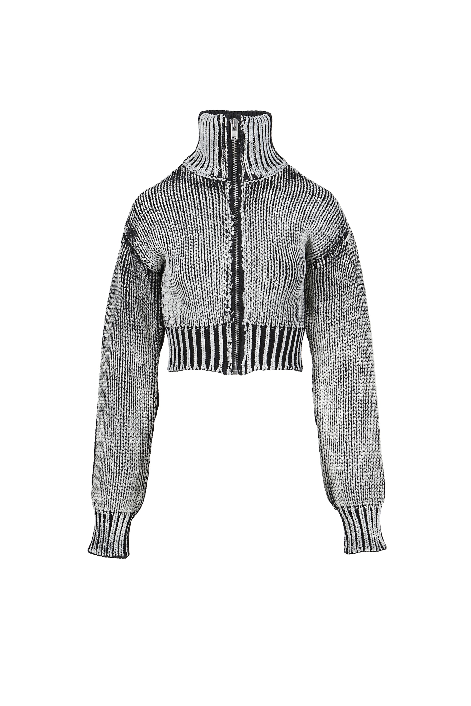 ZIPPER CARDIGAN KNIT / BLK