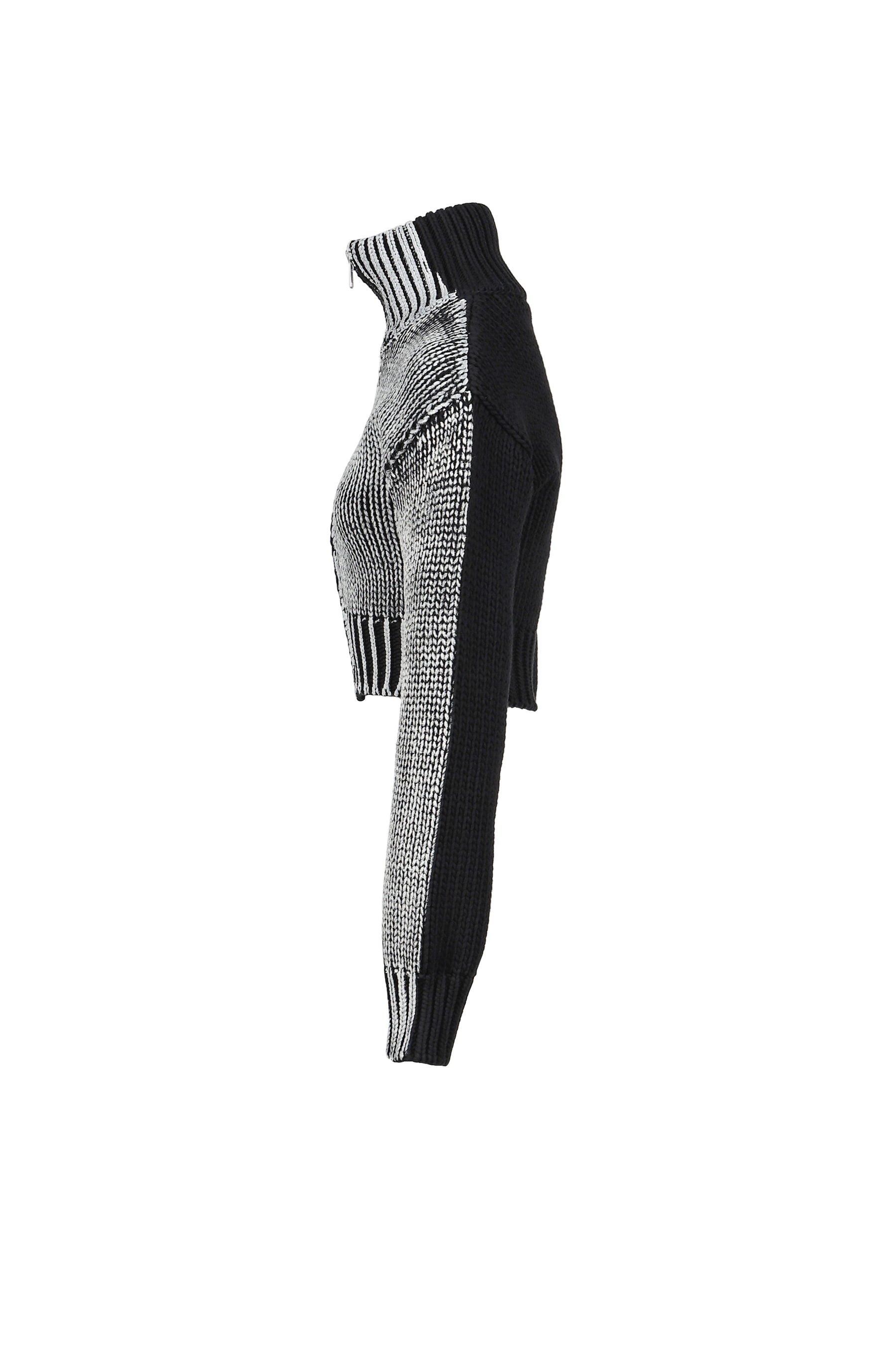 Zipper cardigan knit / black 