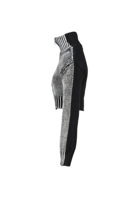 Zipper cardigan knit / black 