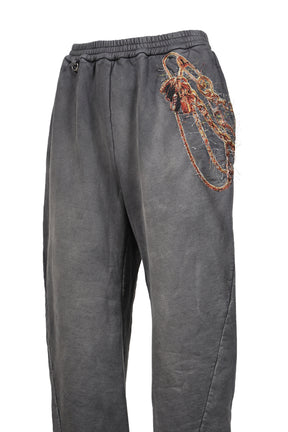 TROMPE L’OEIL EMBROIDERY SWEATPANTS / BLK
