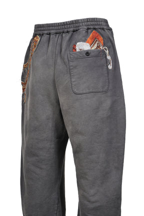 TROMPE L’OEIL EMBROIDERY SWEATPANTS / BLK