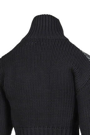 Zipper cardigan knit / black 