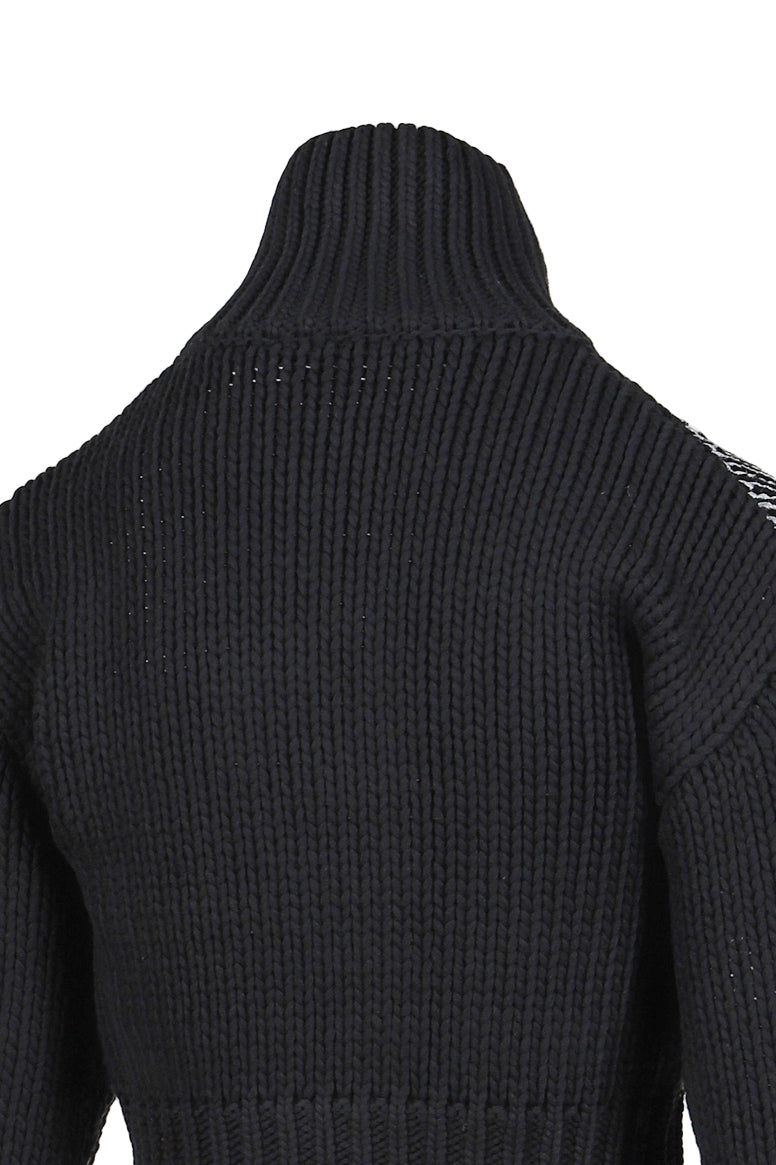 Zipper cardigan knit / black 