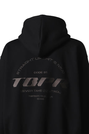 STRAIGHT UP HOODED SWEAT SHIRT / BLK