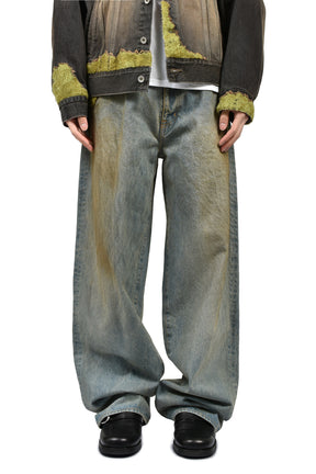 MOSS-GROWN WOOD DENIM PANTS / IND