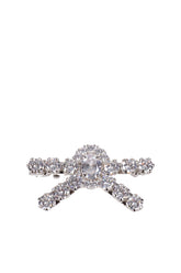 GEMSTONE PAVE BOW HAIR PIN / SIL