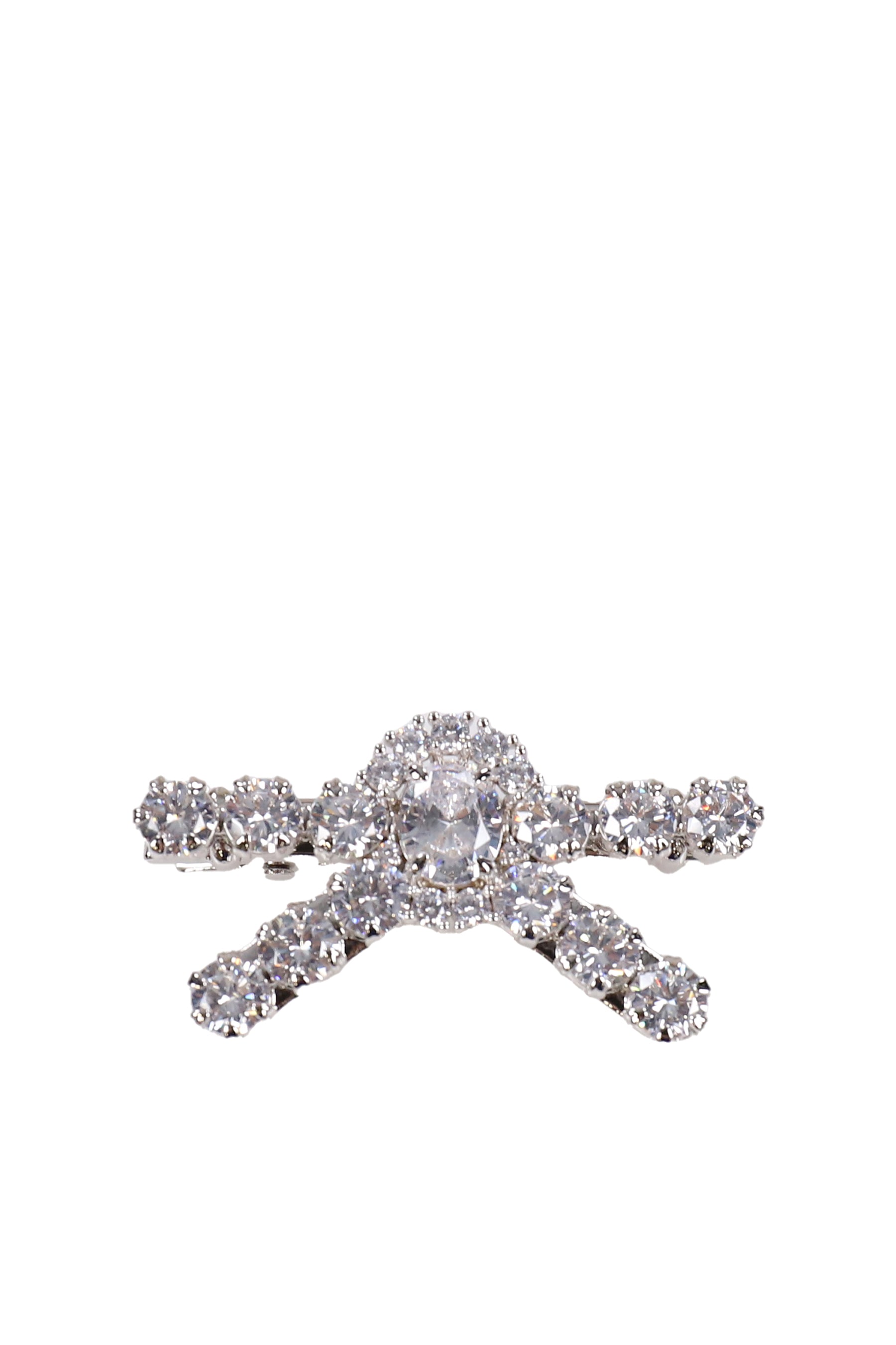 GEMSTONE PAVE BOW HAIR PIN / SIL