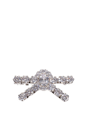 GEMSTONE PAVE BOW HAIR PIN / SIL