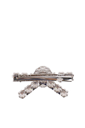 GEMSTONE PAVE BOW HAIR PIN / SIL