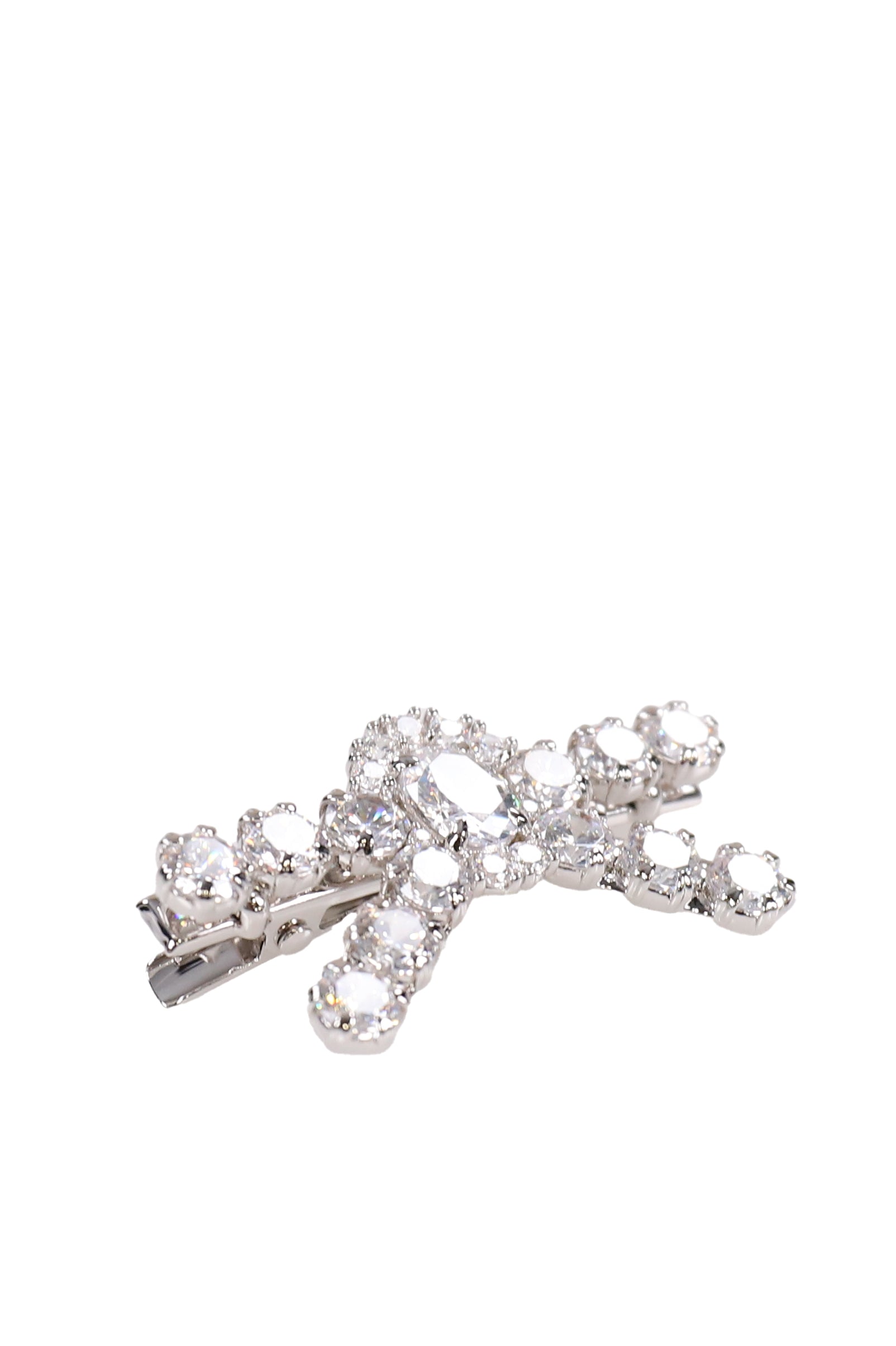 GEMSTONE PAVE BOW HAIR PIN / SIL