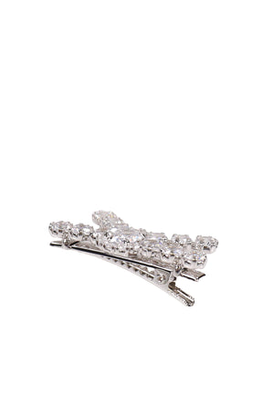 GEMSTONE PAVE BOW HAIR PIN / SIL