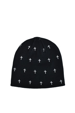 ALLOVER CROSS BEANIE V2 / BLK