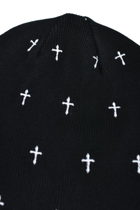 ALLOVER CROSS BEANIE V2 / BLK