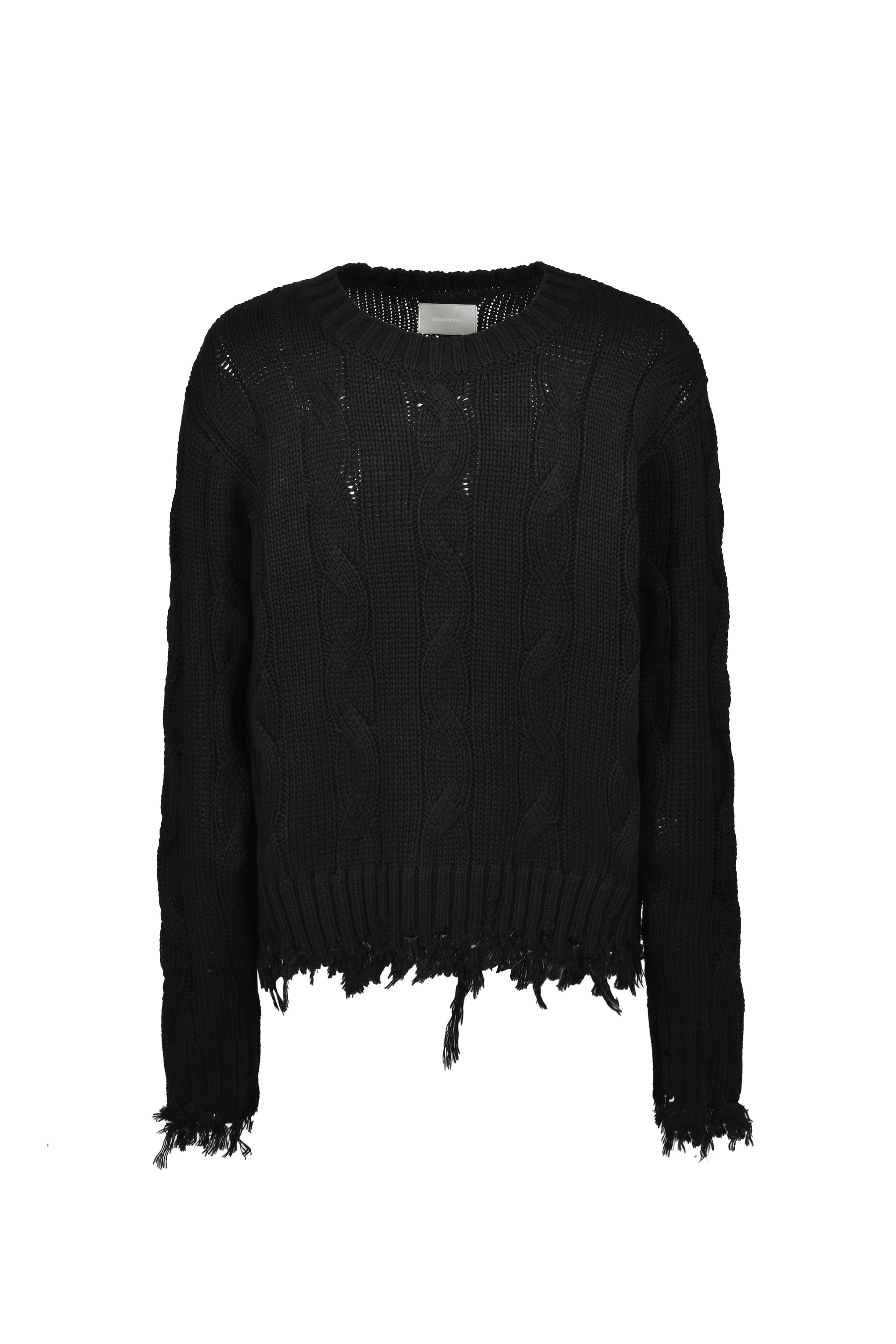 CABLE SWEATER / BLK