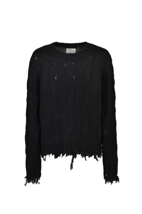 CABLE SWEATER / BLK