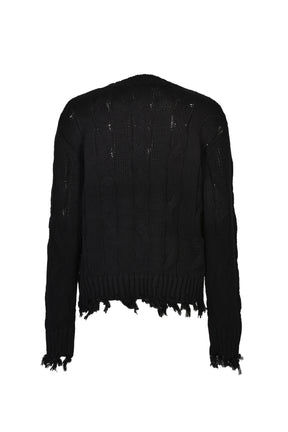 CABLE SWEATER / BLK
