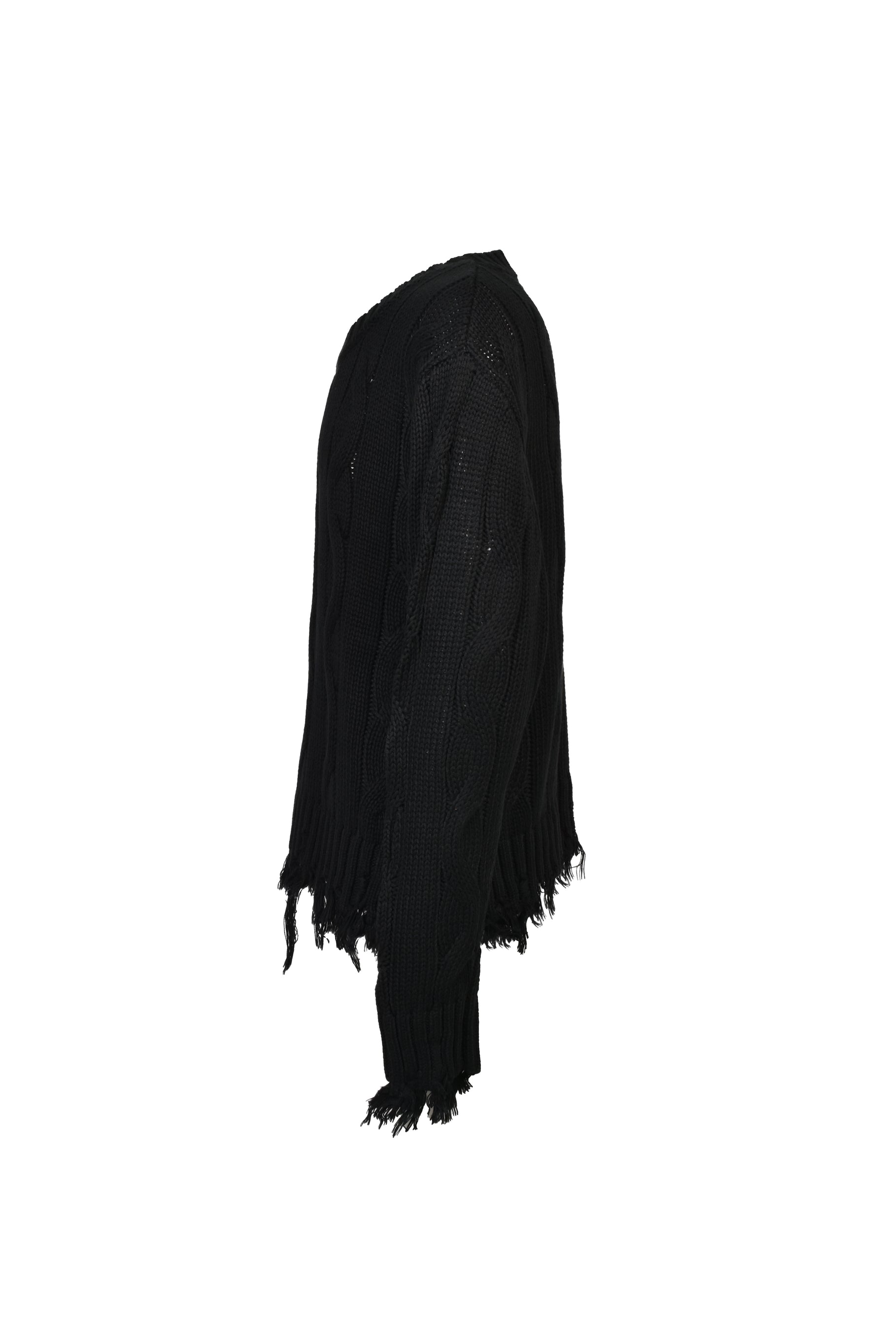 CABLE SWEATER / BLK