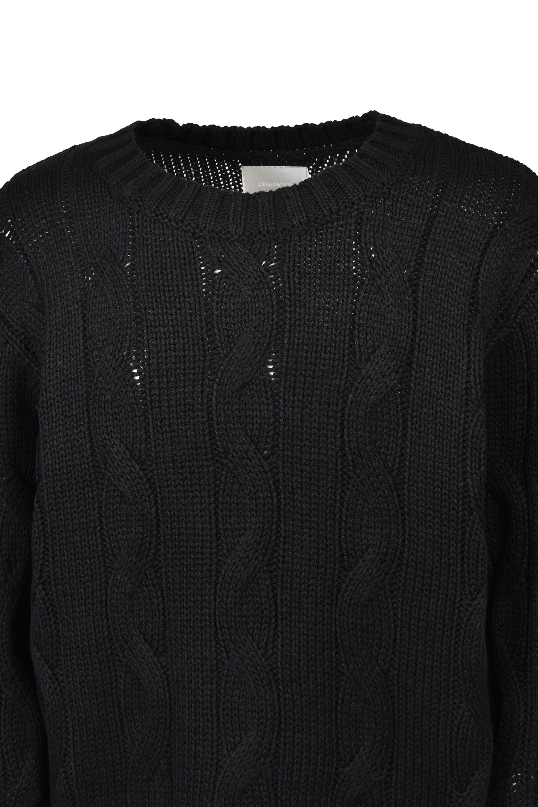 CABLE SWEATER / BLK