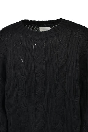 CABLE SWEATER / BLK