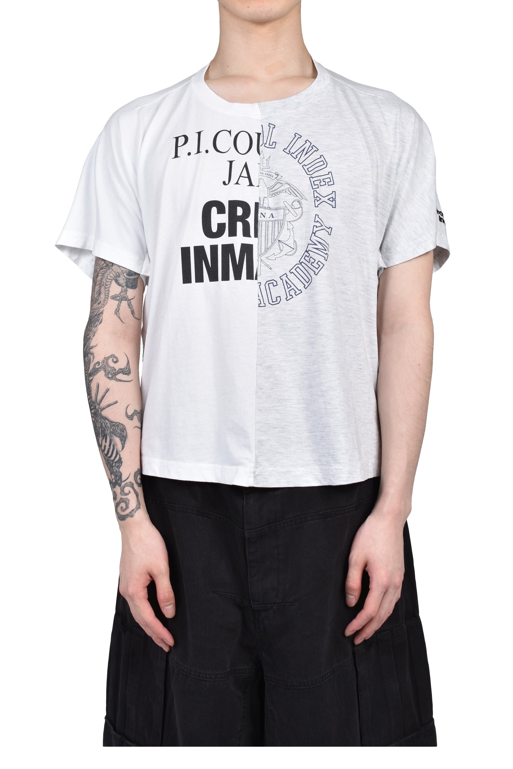 FAKE SHOULDER SEAM T-SHIRTS / WHT