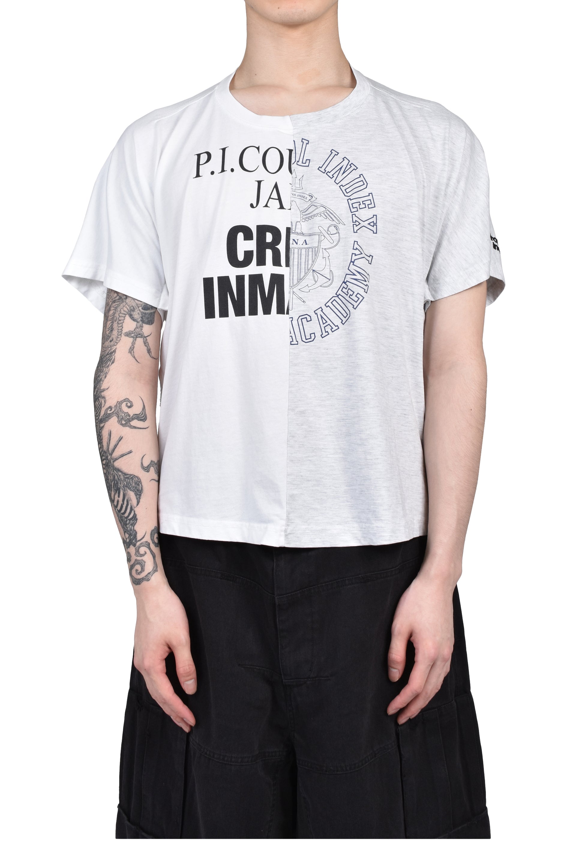 FAKE SHOULDER SEAM T SHIRTS / WHT