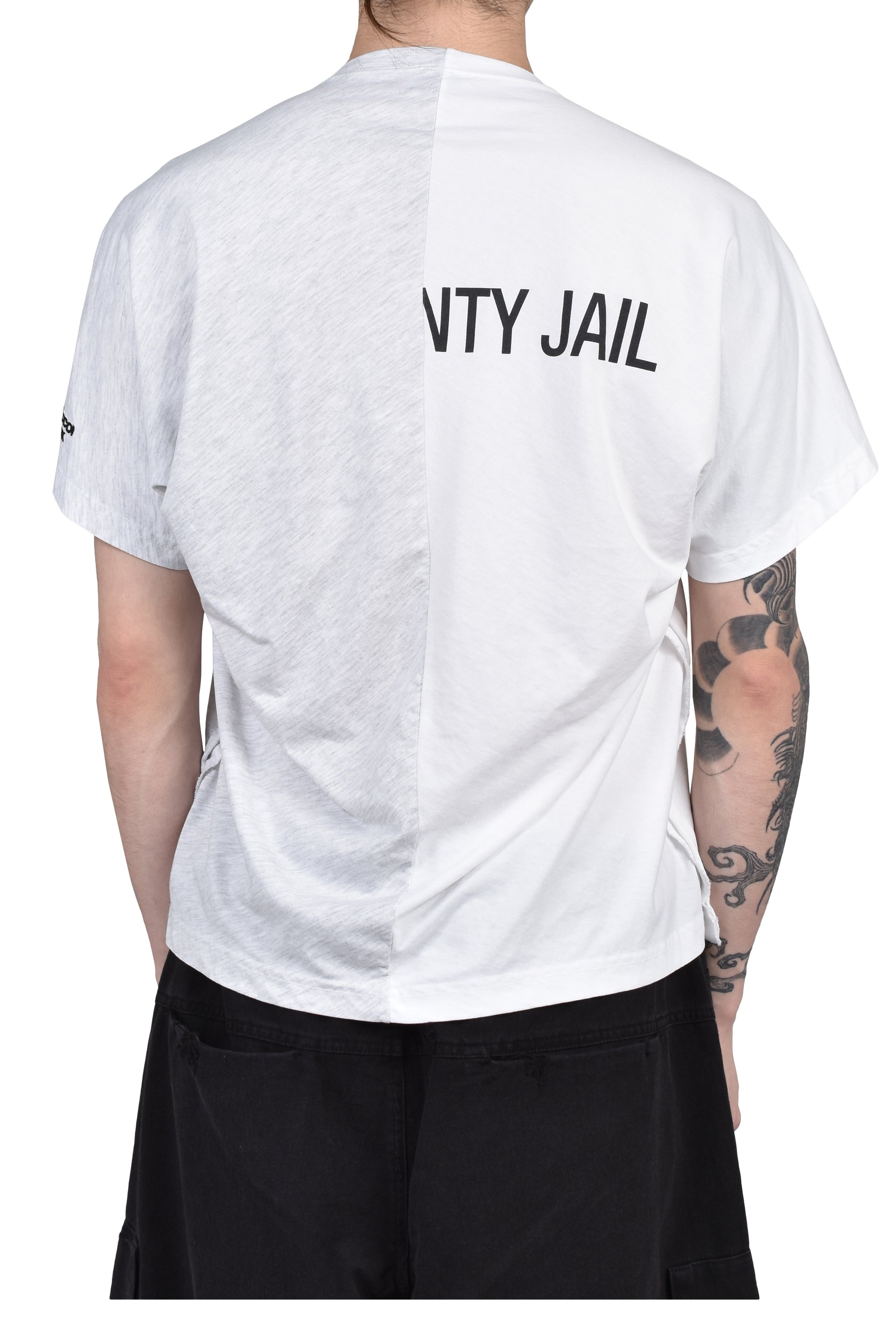FAKE SHOULDER SEAM T SHIRTS / WHT
