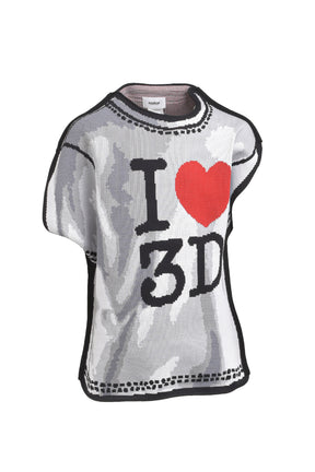 TWO-DIMENSIONAL "I 3D" T-SHIRT / WHT